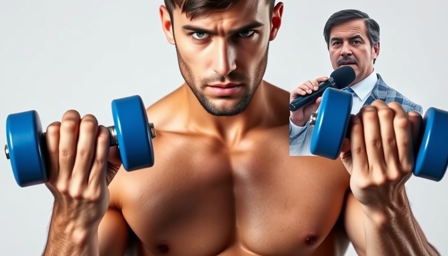 Strength training benefits shown with a man lifting dumbbells.