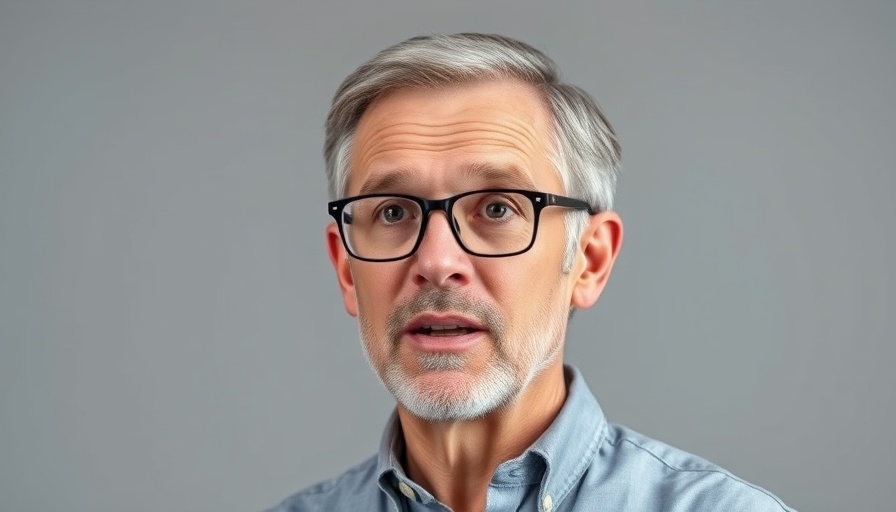 Middle-aged man speaking with glasses, modern portrait.
