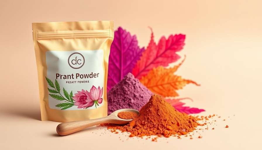Colorful plant-based diet powder with packaging and spoon.