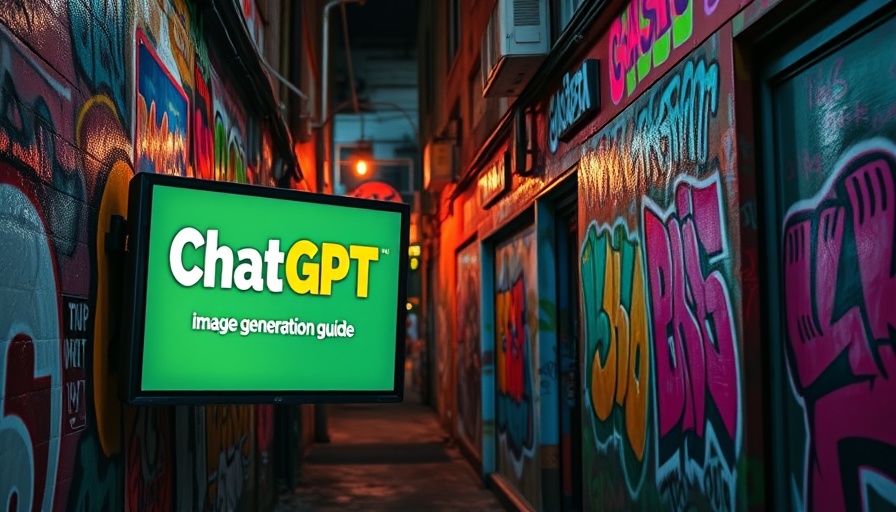 Urban graffiti alley featuring ChatGPT image generation guide screen.