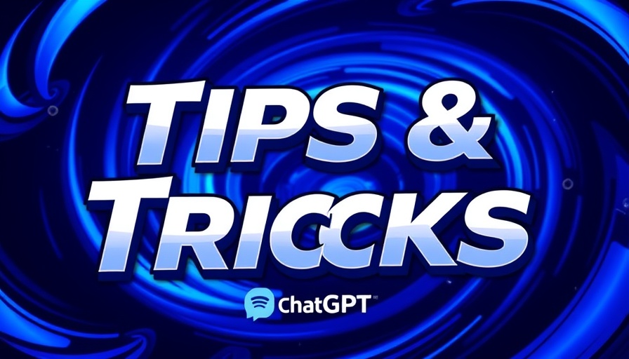 ChatGPT tips and tricks text with logo on blue background.
