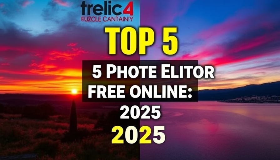 Top 5 free photo editors online for 2025 with sunset and twilight.