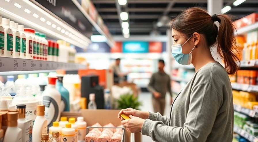 Lady shopping for hygienic products in a modern retail store.