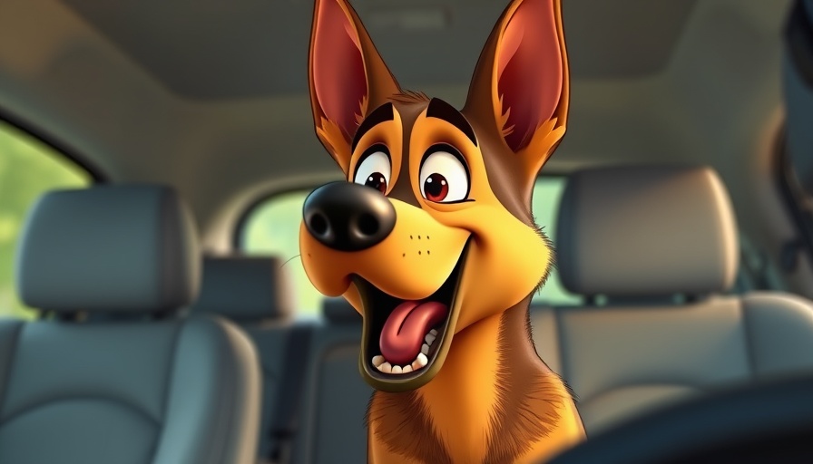 Funny pet stories: Animated German Shepherd barking in a car.