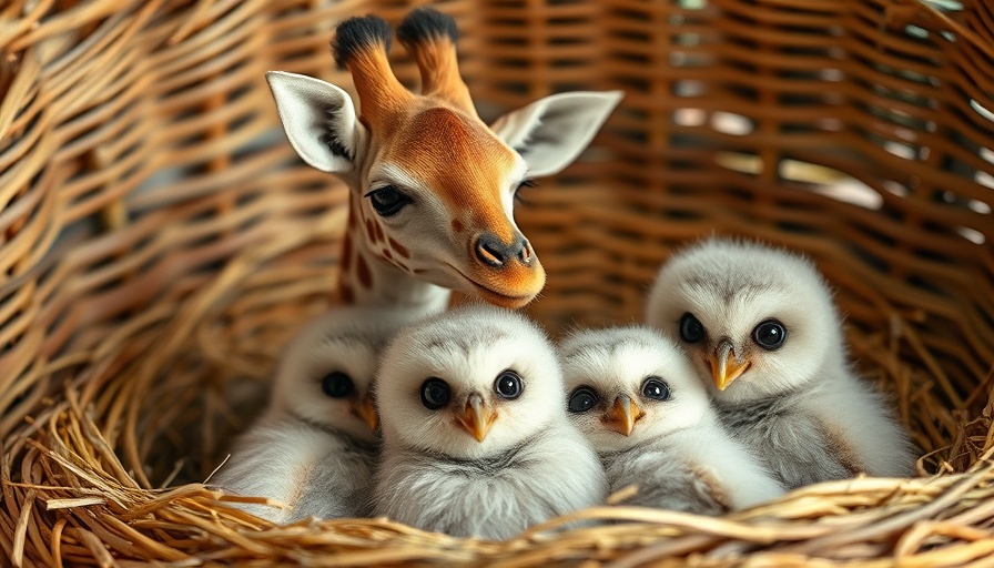 Adorable baby giraffe and owlets for funny animal videos for kids.