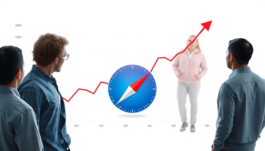 Visual of Google losing searches to Apple with Safari logo overlay.