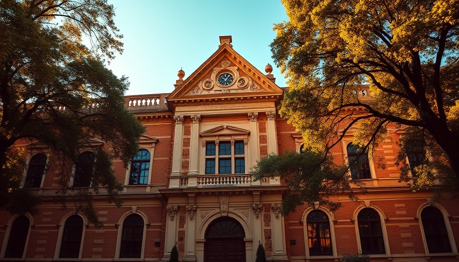 Historic university facade at sunset, benefits of being a Buckeye.