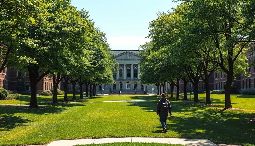 Ohio State University campus with path and trees