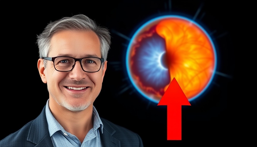 Vision boosting superfoods concept with man and illustrative retina.