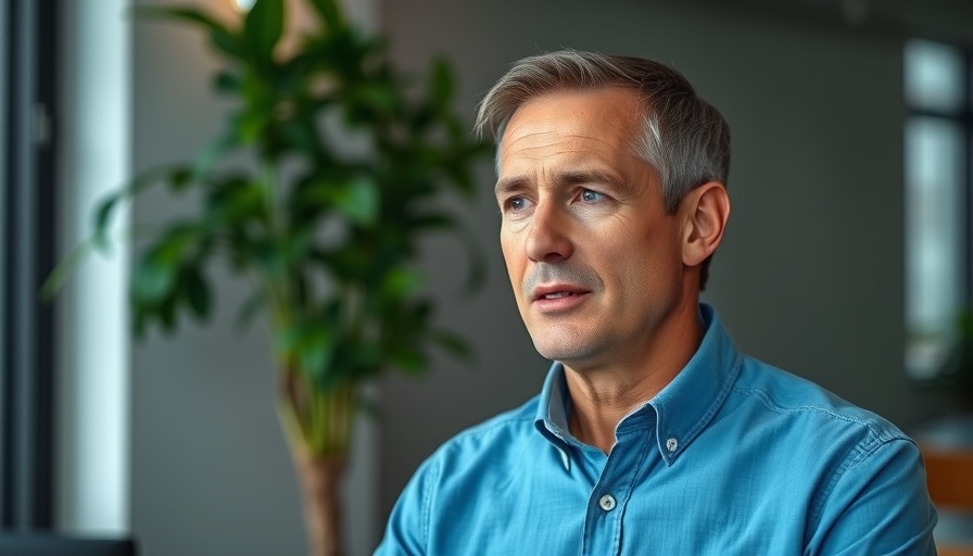 Middle-aged man discussing how marijuana affects sleep indoors.