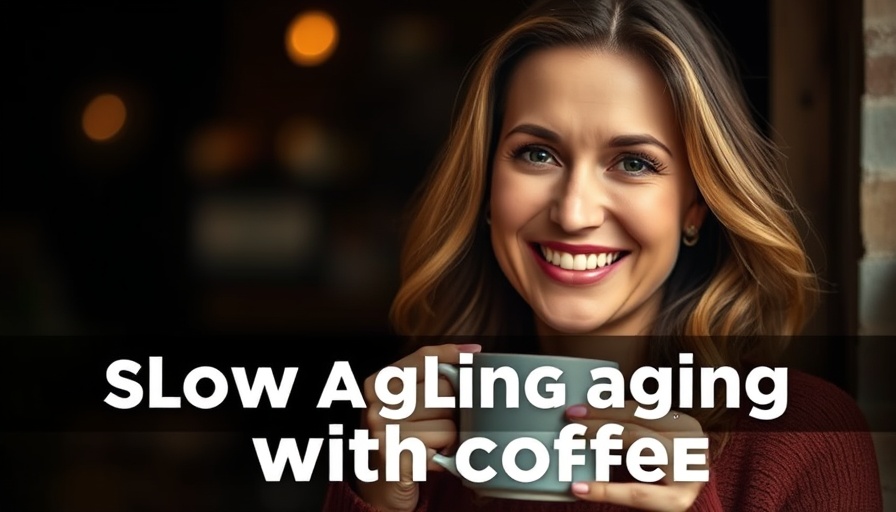 Woman with coffee and text about aging, family health tips Ohio.