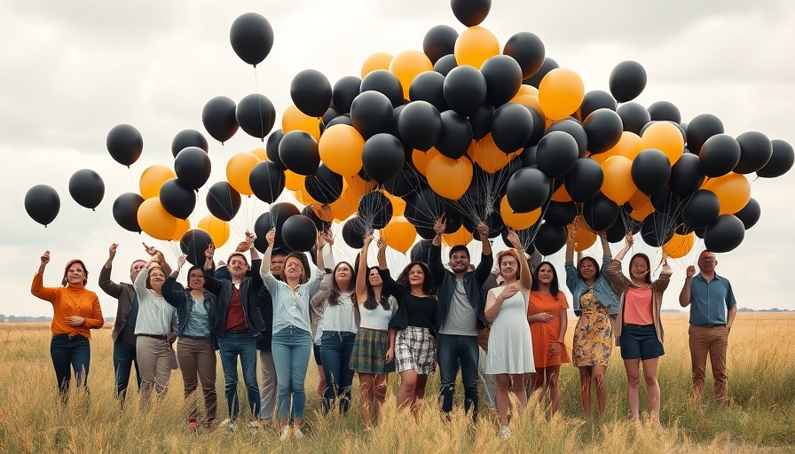 Eli Berman Dayton memorial with balloon release during a cloudy day.