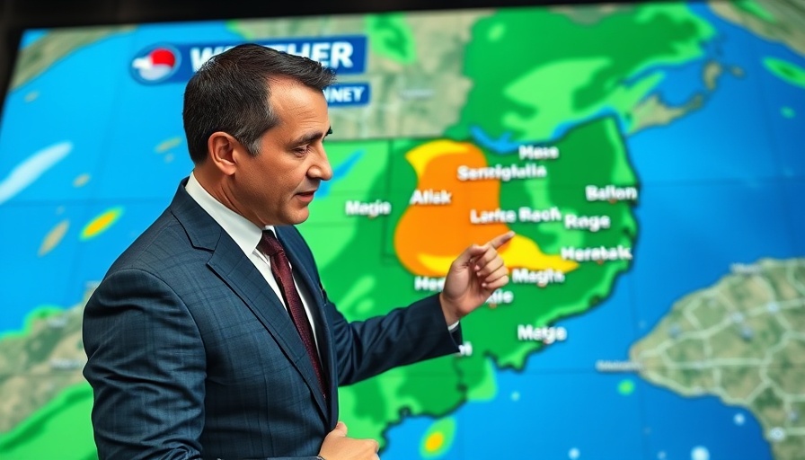 Weather presenter on Ohio map, local Ohio news update.