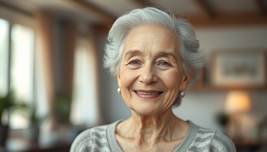 Senior woman smiling softly, representing senior living sleep disruptions.
