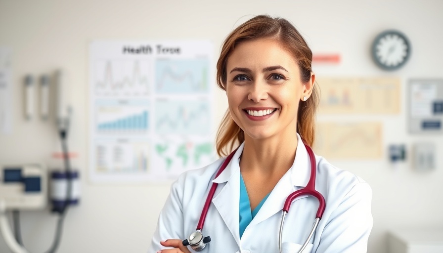 Smiling female doctor discussing embarrassing bathroom issues in older women.