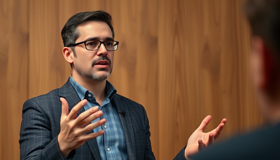 Professional speaker explaining in a content marketing video.