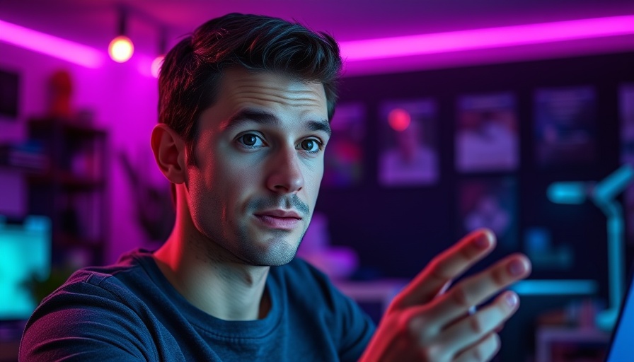 Young man discussing digital products for entrepreneurs in a modern setting.