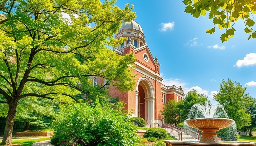 Experiencing Summer in Ohio State: Scenic campus with fountain and architecture.