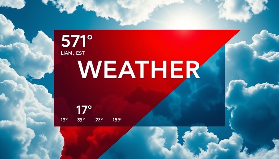 Dynamic Miami Valley weather forecast graphic with bold colors.