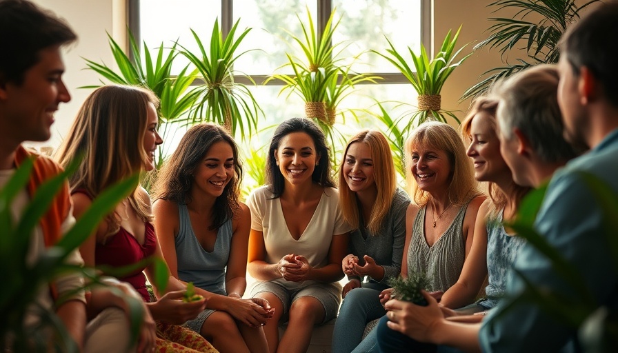 Holistic living class with group sharing insights in a warm setting.