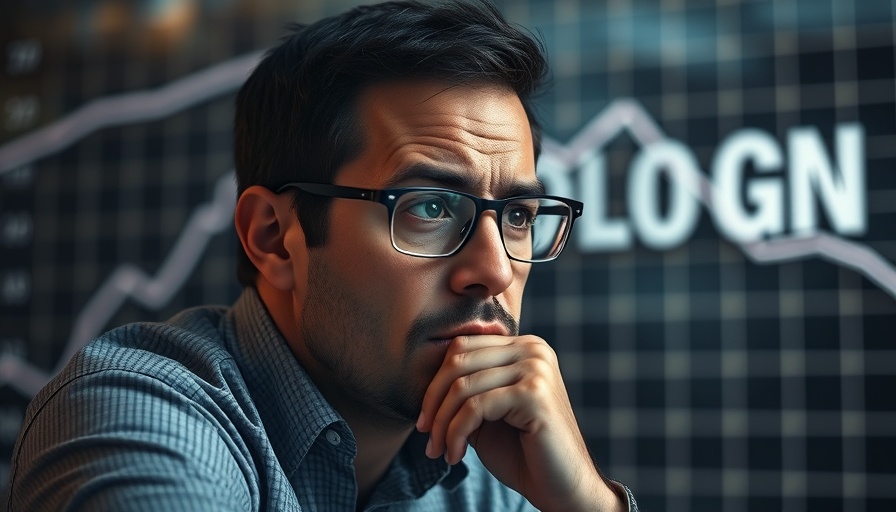 Concerned man in glasses with declining graph and text, symbolizing the new AI threat.