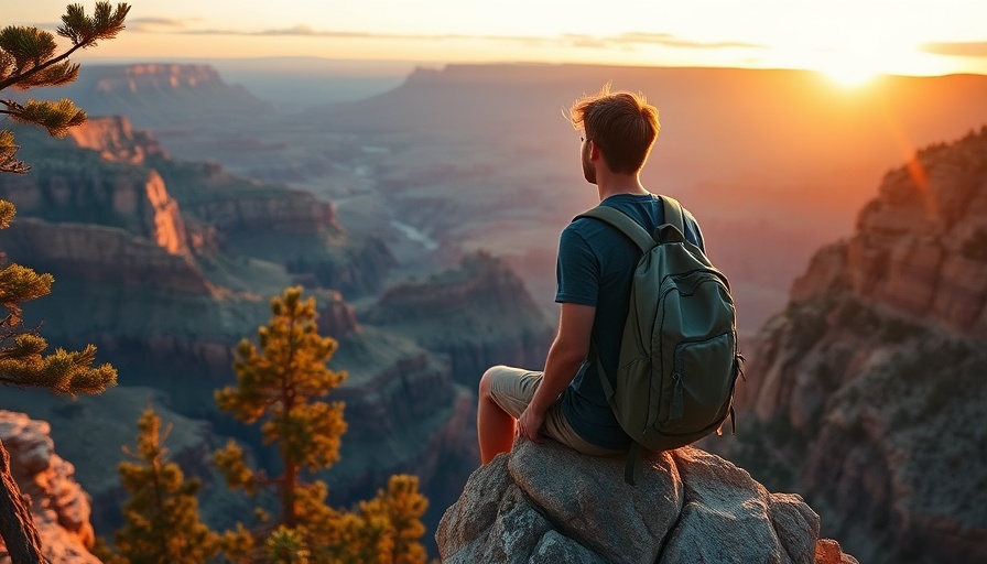 Man with backpack sitting on cliff at sunset, Top Backpacks for 2025.