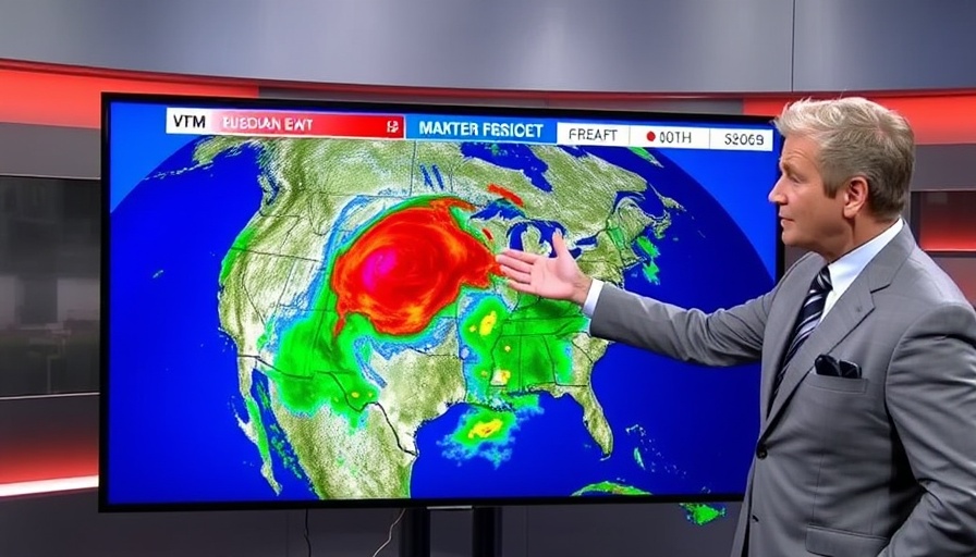 Local Ohio news presenter showing weather radar map
