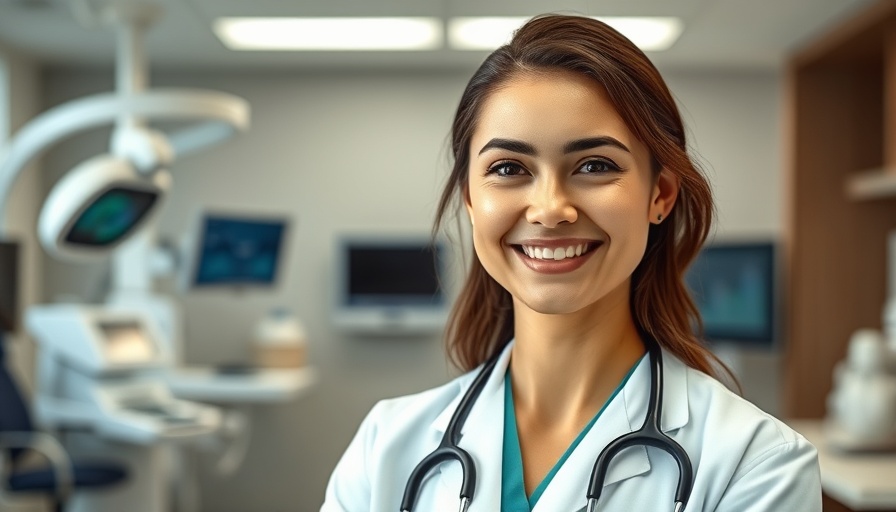 Smiling doctor next to text about foods and women's weight.