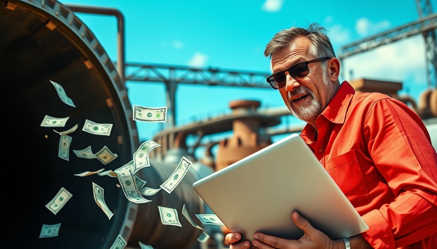 Investment in Midstream Energy Funds concept with man and money pipeline.