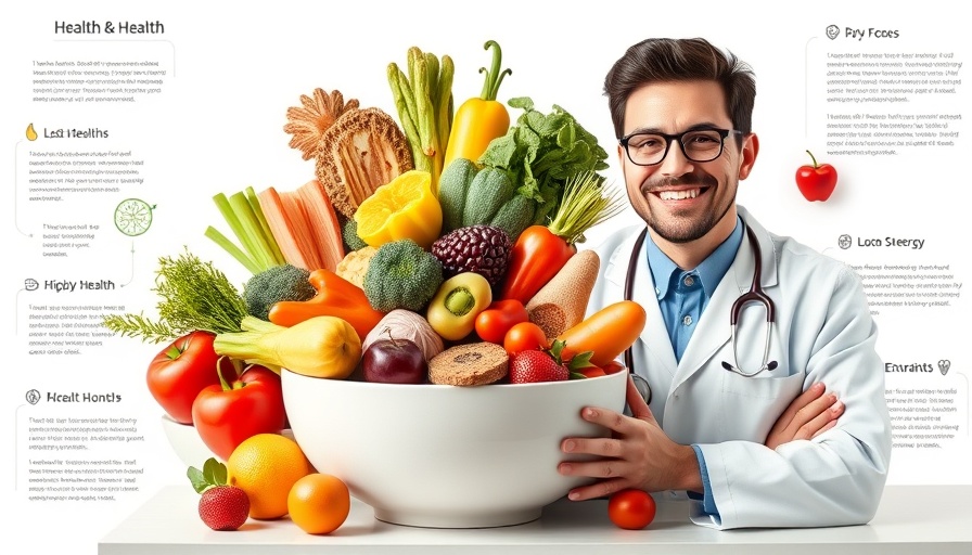 Colorful gut health and microbiome illustration with text.