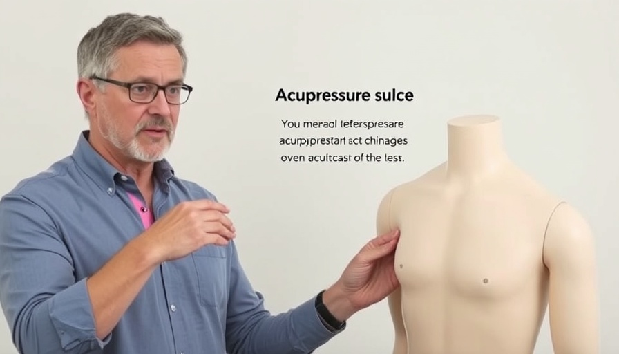 Natural health acupressure techniques demonstration with a mannequin.