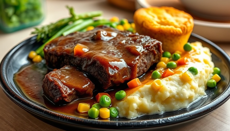 Crockpot Cube Steak and Gravy with sides on a plate.