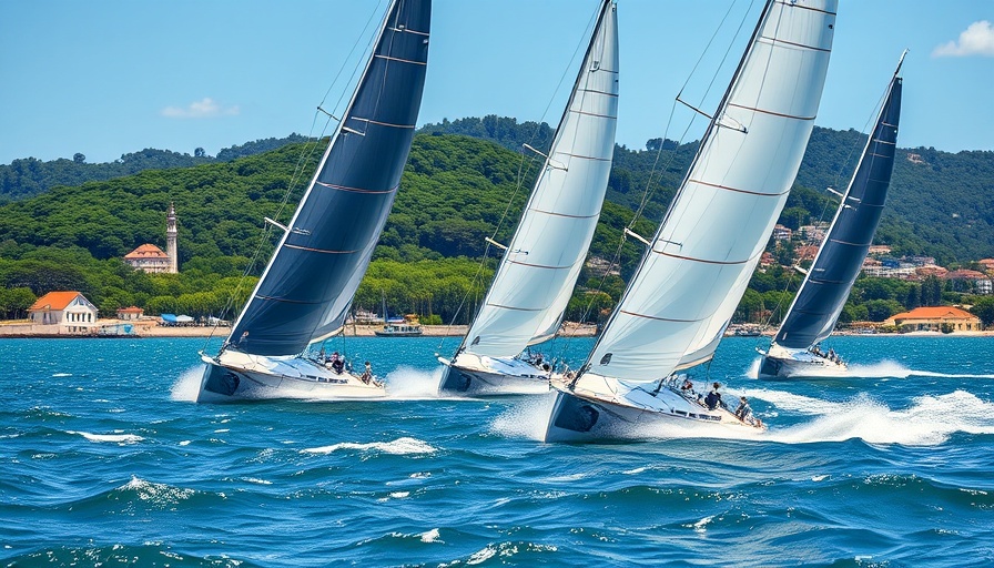 Exciting sailboat race at best sailing destinations in the US.