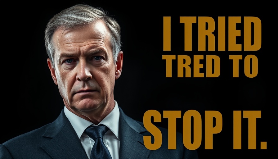 Serious man with 'I TRIED TO STOP IT' text, AI's Rapid Evolution.