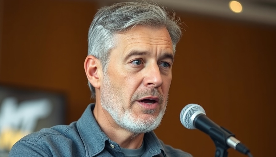 Middle-aged speaker discussing digital marketing strategies.