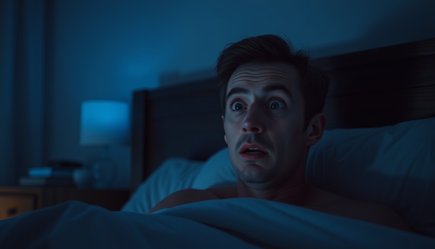 Startled man in bed at night, related to blood sugar and sleep.