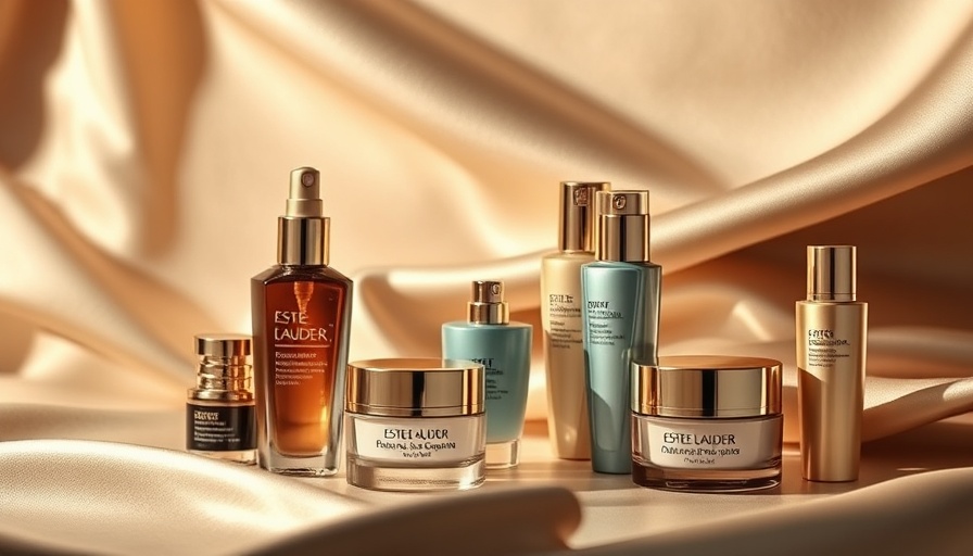 Luxurious Estee Lauder skincare products elegantly displayed.