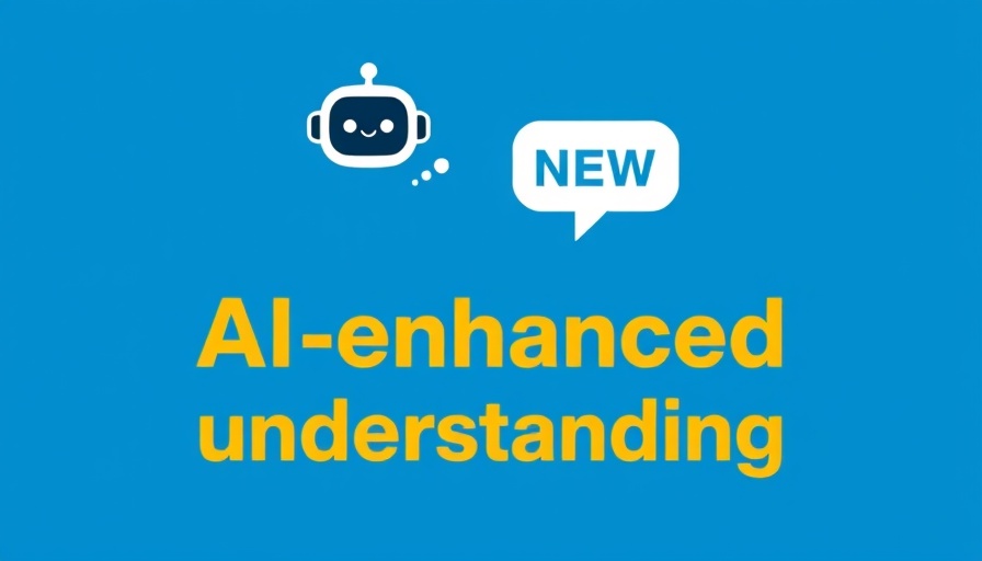 AI news comprehension banner on blue background.