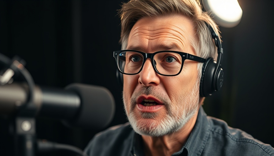 Middle-aged man on podcast discussing the impact of morning light on cortisol.