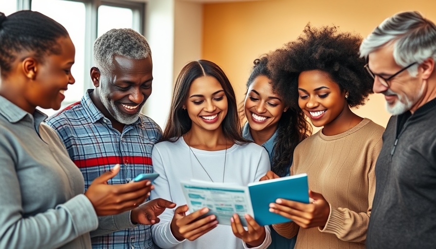 Diverse people reading healthcare info, cultural sensitivity in healthcare.
