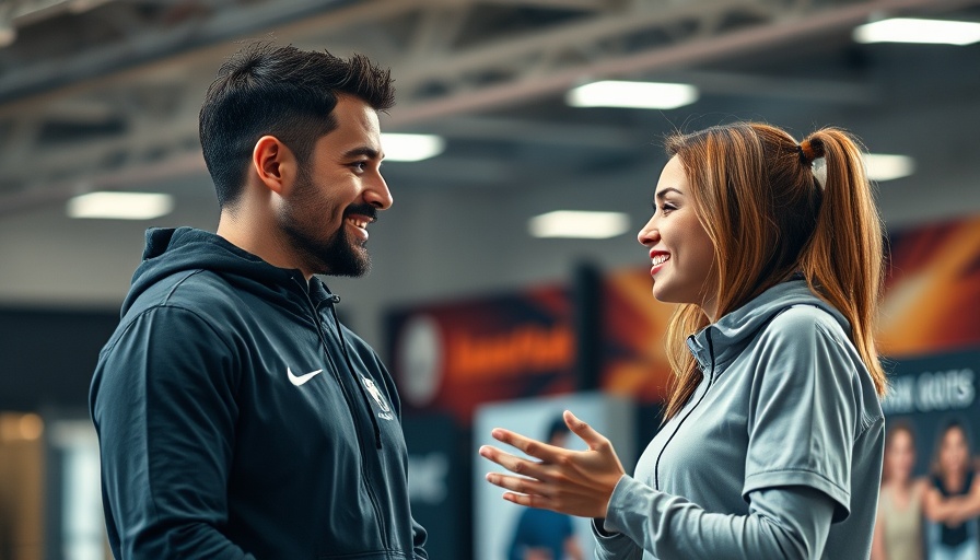 Friendly trainer discussing Exercise and Physical Training in Triathlon indoors.