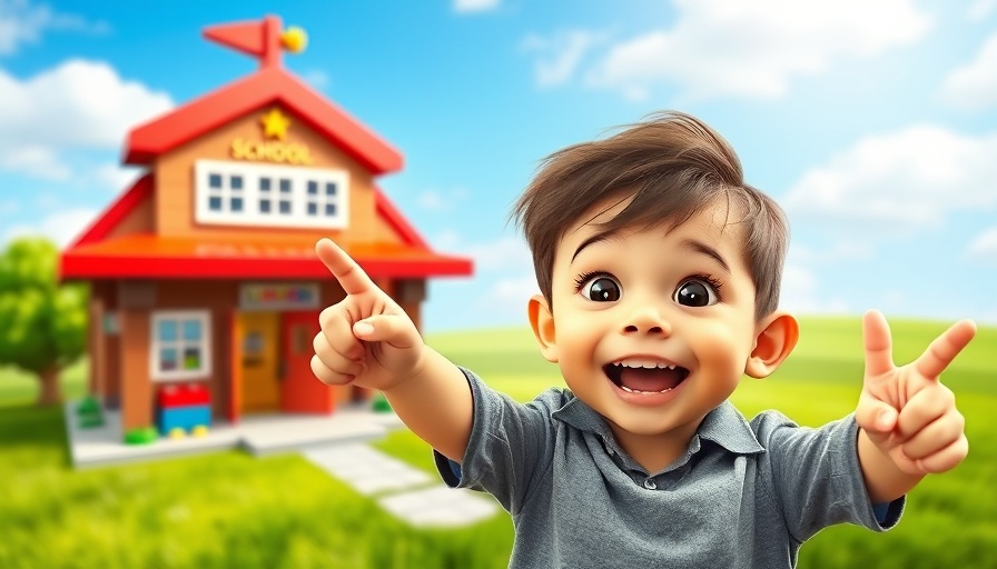 Lego School Adventure for Kids - child with Lego school.