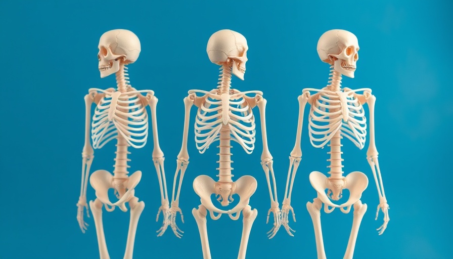 Understanding Osteoporosis: Illustration of skeletons with curved spines.
