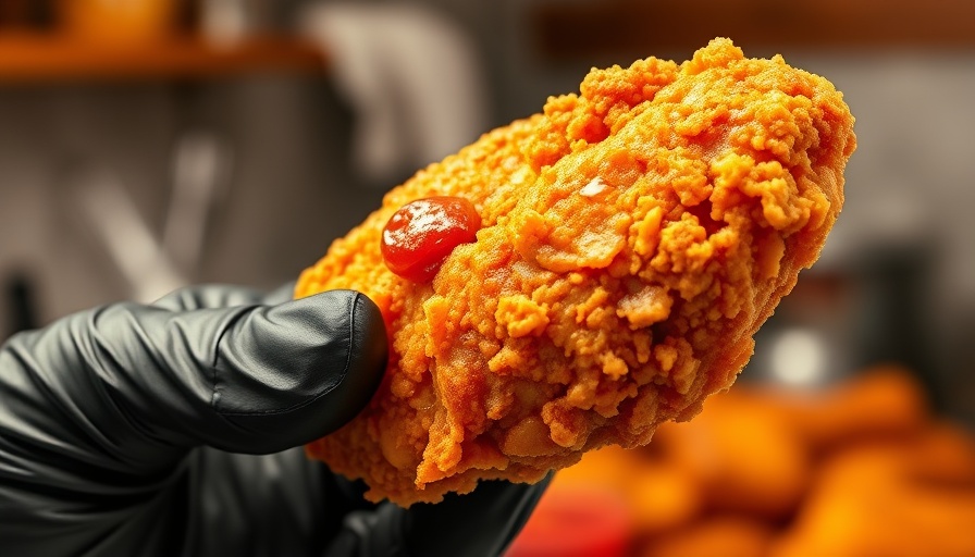 Crispy double-coated fried chicken showcased up close.