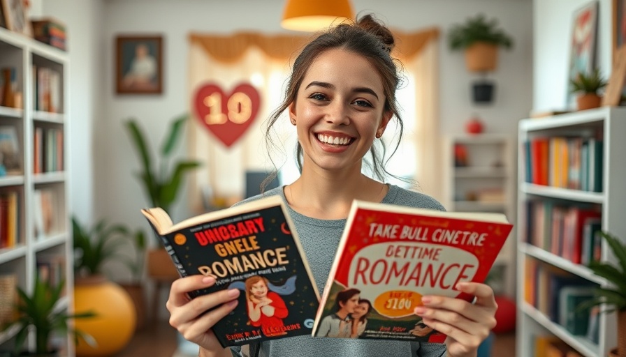 Living your life through romance books: woman with novels.