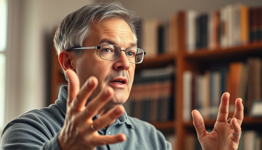 Middle-aged man discussing health tips in an indoor setting.