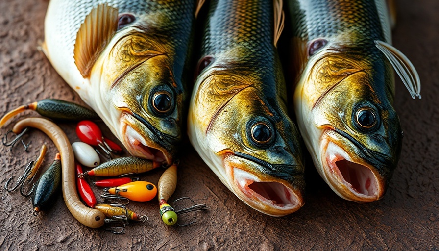 Gollywompers secret bass bait with bass and lures on display.
