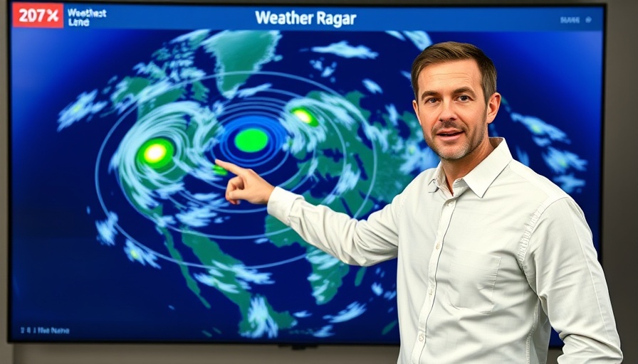 Dayton Ohio News: Weather forecaster on satellite radar map.