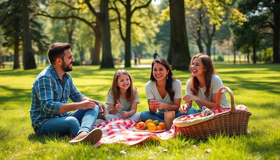 Family enjoying a picnic in the park, engaging in outdoor activities.