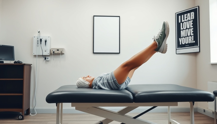 Natural Remedies for Sports Recovery clinic scene with patient and poster.